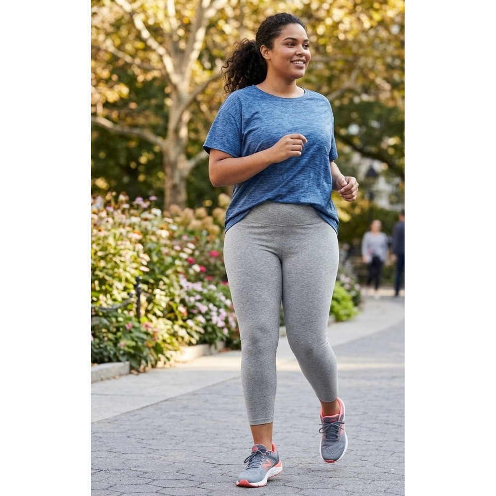 Old Navy Active Cloud+ Go-Dry Leggings Gray Heathered Plus Size 2X Workout Pants